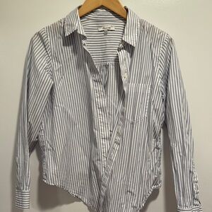 Madewell Blue and White Striped Button Down Shirt